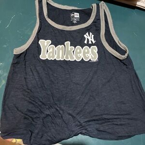New Era Navy and Gray Yankees Tank Top